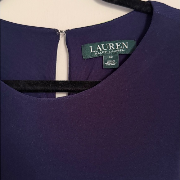 Ralph Lauren Navy Midi Dress with Green and Purple Floral Print - Picture 4 of 4
